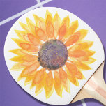 Raquete De Ping Pong Girassol<br><div class="desc">Este Ping Pong Paddle é decorado com um girassol amarelo. Porque nós criamos a nossa trabalho de arte,  você não encontrará esta imagem exata de outros designers. Original Watercolor © Michele Davies.</div>