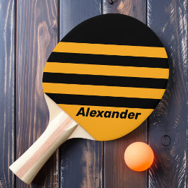 Raquete De Ping Pong Girassol Esportivo Vintage Buzz Listras com Nome