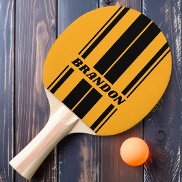 Raquete De Ping Pong Girassol Retro Buzz Placa Listras com Nome