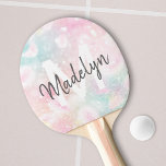 Raquete De Ping Pong Glamorosa brilhante bonito<br><div class="desc">Personalize facilmente este padrão bonito de brilho do boque rosa com seu nome personalizado e/ou monograma.</div>