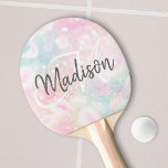 Raquete De Ping Pong Glamorosa brilhante bonito<br><div class="desc">Personalize facilmente este padrão bonito de brilho do boque rosa com seu nome personalizado e/ou monograma.</div>
