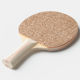 Raquete De Ping Pong Glitter de Lâmina Dourada do Rosa de Pêssego