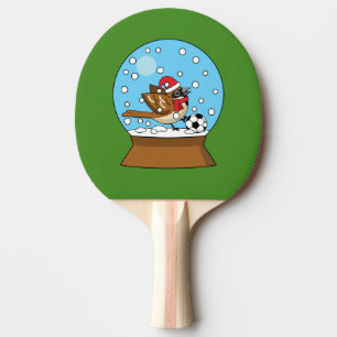 Raquete De Ping Pong Globo de Neve com Jogador de Esparto Bonito