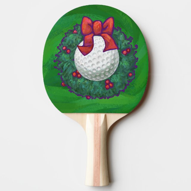 Raquete De Ping Pong Golf Ball Wreath na Terra Verde (Verso)