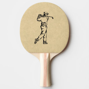 Raquete De Ping Pong Golfer Sport Design Leather
