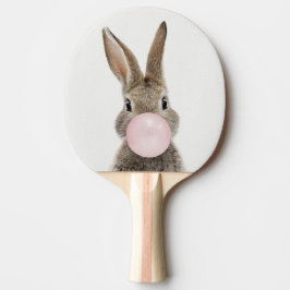Raquete De Ping Pong Goma de bolhas rosa soprada no coelho