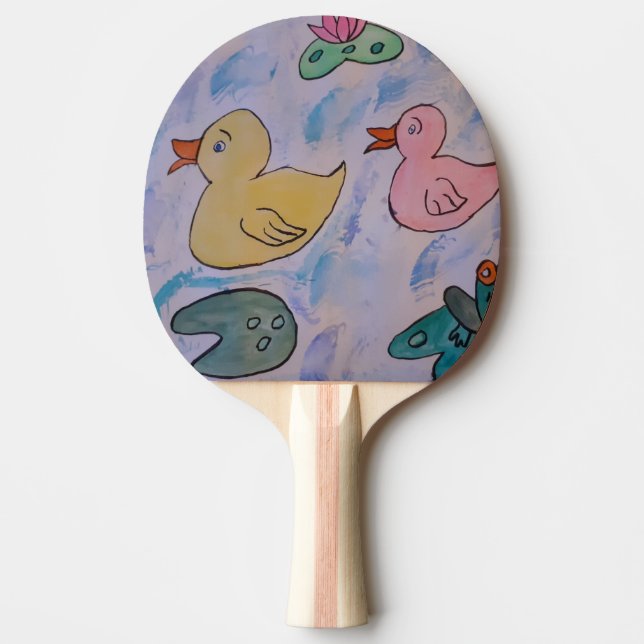 Raquete De Ping Pong Gotas de chuva em Ducklings (Frente)