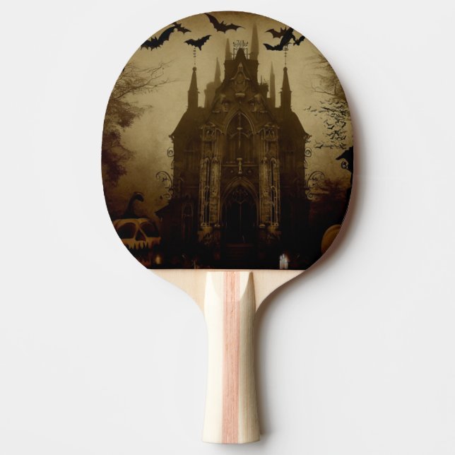 Raquete De Ping Pong Gótico/Halloween/queda/abóbora (Frente)