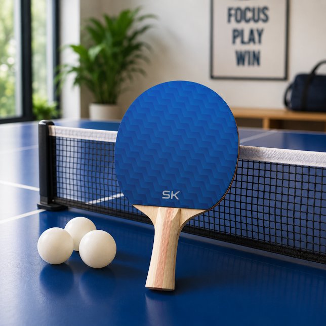 Raquete De Ping Pong Gradiente Monograma Chevron Azul (Criador carregado)