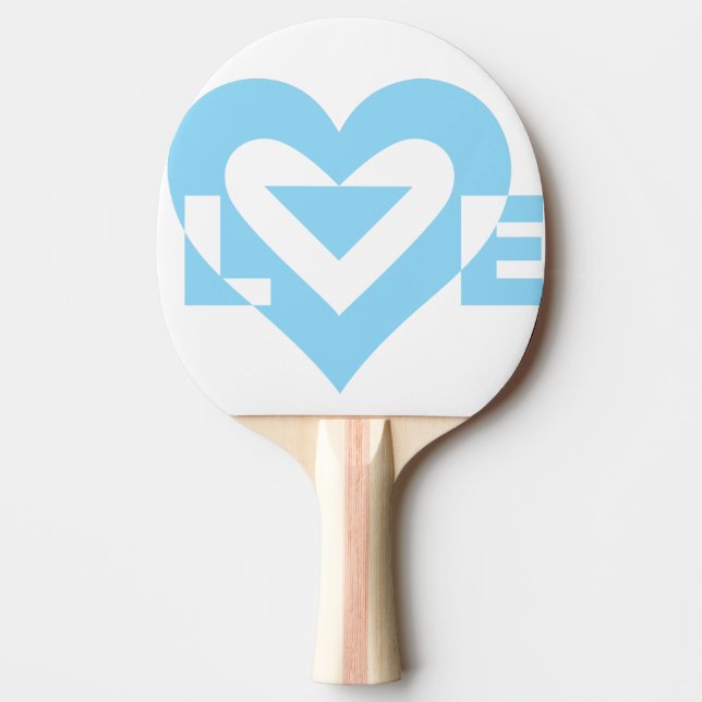 Raquete De Ping Pong Gráfico de Amor legal, Azul (Frente)