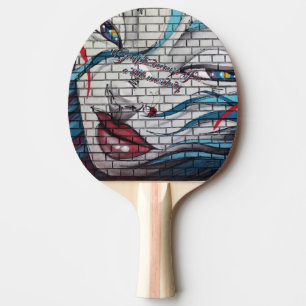 Raquete De Ping Pong Grafite de Menina Asiática