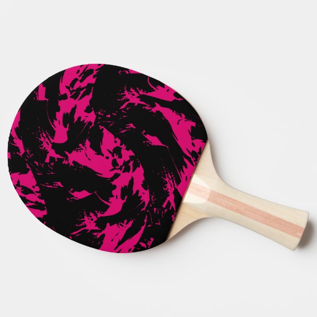 Raquete De Ping Pong Grafite do Splatter de Pintura Rosa e Preta (Lateral)