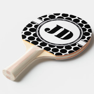 Raquete De Ping Pong GRANDE PONTO preto + seu traseiro. & texto