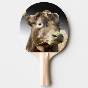 Raquete De Ping Pong Grande Rosto De Vaca Marrom,