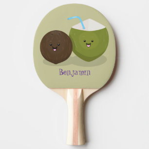 Raquete De Ping Pong Grátis feliz desenho animado de coconuts kawaii