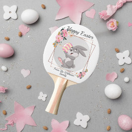 Raquete De Ping Pong Gray Easter Bunny Personalized Ping Pong Paddle