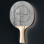 Raquete De Ping Pong Gray Timber Name in Drawn Circle<br><div class="desc">Gray Timber Name in Drawn Circle Ping Pong Paddle carries a relaxed artistic charm that feels both modern and naturally inviting. Soft gray timber tones create a calm, balanced backdrop for a hand drawn circle motif that frames the design with an effortless, organic touch. The look blends rustic character with...</div>