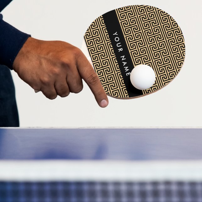 Raquete De Ping Pong Grego Meander Key H Brown, Seu Nome Personalizar (Insitu)