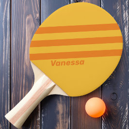 Raquete De Ping Pong Groove Laranja Retroativa Três Fitas com Nome