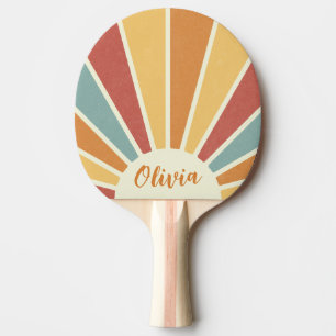 Raquete De Ping Pong Groovy grunge retro style sunshine design