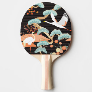 Raquete De Ping Pong Gruas, ferões: padrão de pássaros japoneses.