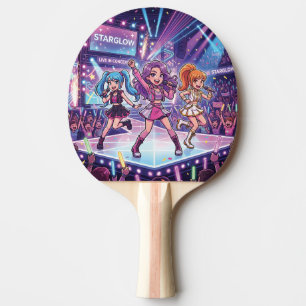 Raquete De Ping Pong Grupo de garotas de JPop de desenho animado