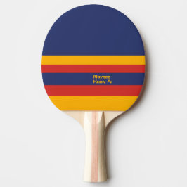 Raquete De Ping Pong Half and Stripes Horizontal Lines Blue Yellow Red