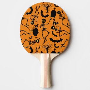 Raquete De Ping Pong Halloween Skeletons Macabre Dance