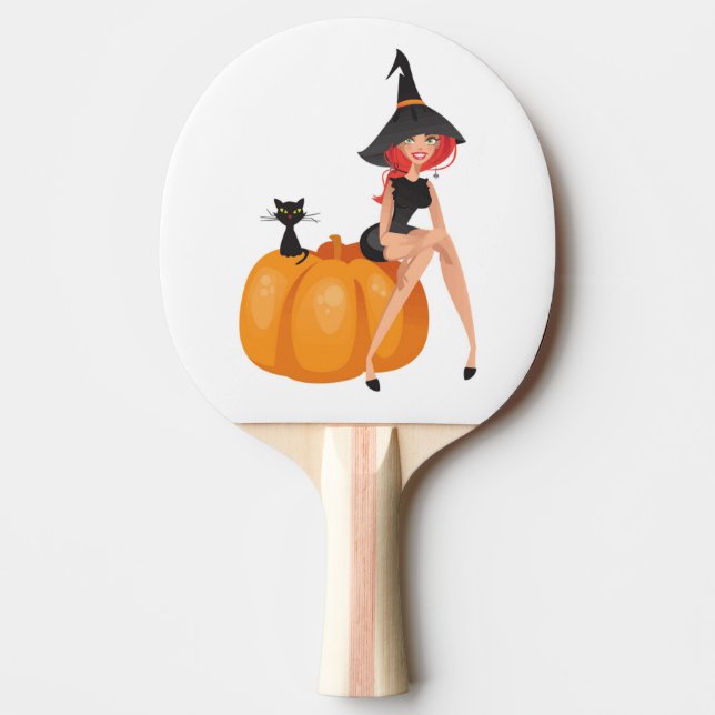RAQUETE DE PING PONG HALLOWEEN WITCH (Frente)