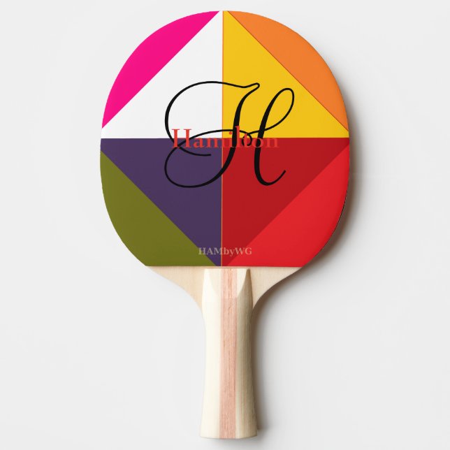 Raquete de ping pong - HAMbyWG - Geométrico colori (Frente)