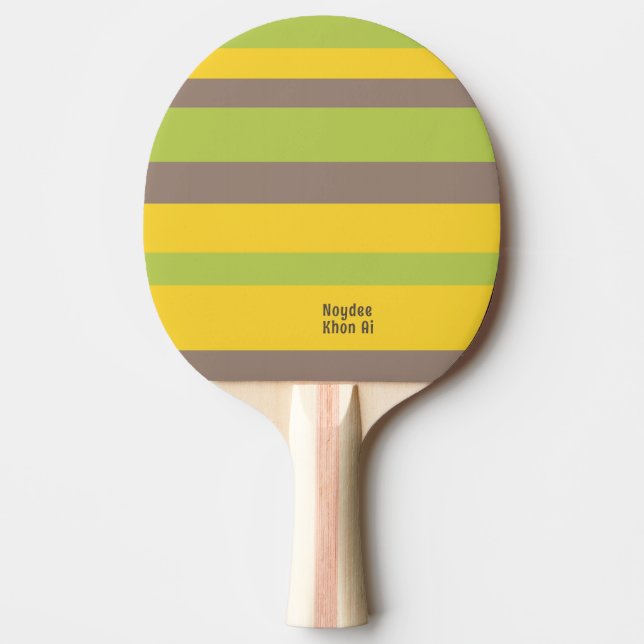 Raquete De Ping Pong Harmony Stripes Lines Brown Yellow Green (Frente)