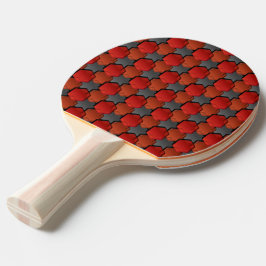 Raquete De Ping Pong Hexágonos vermelhos sobrepostos e 'estrela cinza'