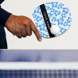 Raquete De Ping Pong Hibisco Azul, Flores Azuis, Seu Nome