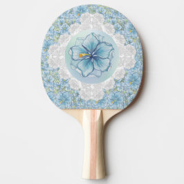 Raquete De Ping Pong Hibiscus & lace TURQUOISE