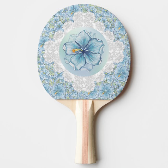 Raquete De Ping Pong Hibiscus & lace TURQUOISE (Frente)