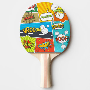Raquete De Ping Pong Histórias em quadrinhos de Nome Personalizado