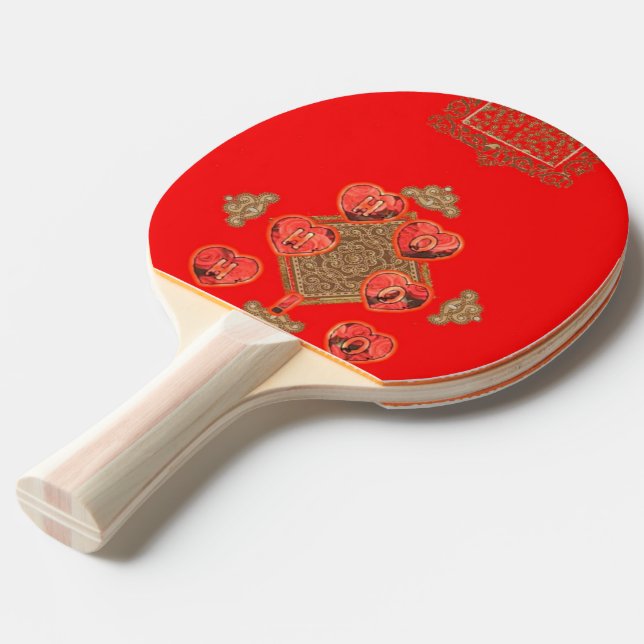 Raquete De Ping Pong HoHo I Love Christmas (Frente inclinada)