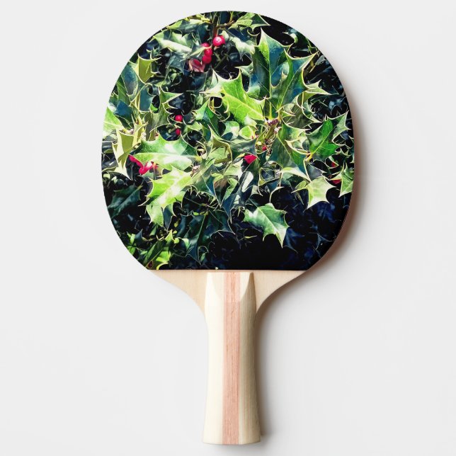 Raquete De Ping Pong Holly, com bagas vermelhas (Frente)