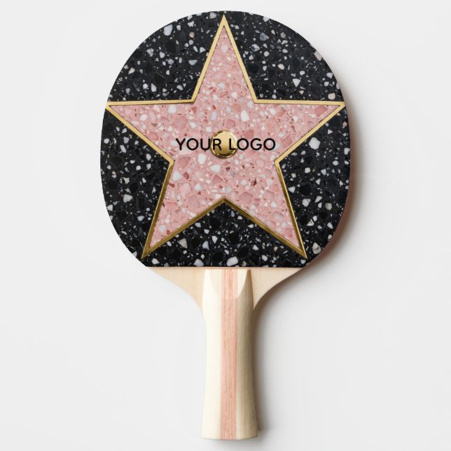 Raquete De Ping Pong Hollywood Walk of Fame Square Coaster (Frente)