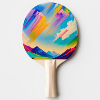 Raquete De Ping Pong Horizontes de Paisagens Oníricas – Paisagem Abstra