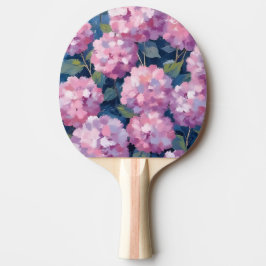 Raquete De Ping Pong Hortênsias Florais Rosa Bege