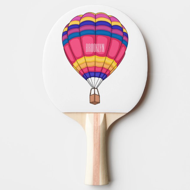 Raquete De Ping Pong Hot air balloon cartoon illustration  (Frente)