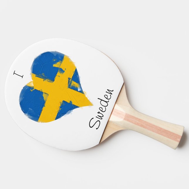 Raquete De Ping Pong I Heart Suecia Swedish Flag (Lateral)