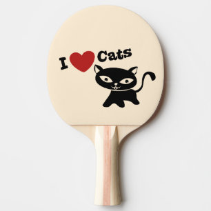 Raquete De Ping Pong I Love Cat