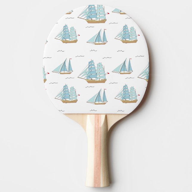 Raquete De Ping Pong Iates de Verão, em forma de carne, com velas (Frente)