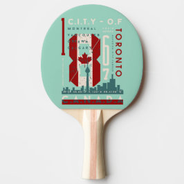 Raquete De Ping Pong Ícones Urbanos: Uma Celebração das Cidades do Cana