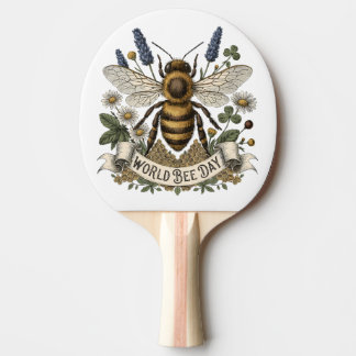 Raquete De Ping Pong Ilustração Botânica Vintage para o Dia Mundial das