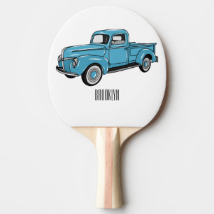 Raquete De Ping Pong Ilustração clássica de desenho de caminhão de cole