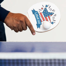 Raquete De Ping Pong Ilustração Criativa do Dia do Trabalho Americano