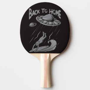 Raquete De Ping Pong ilustração de alienígena ufo surfando com de volta